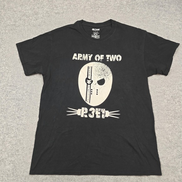 Gildan Other - Gildan Shirt Mens Large Black Army Of Two R3ED Wrestling Mask Graphic Tee